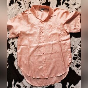 WOMEN'S 80'S SILK LIKE BLOUSE - PINK